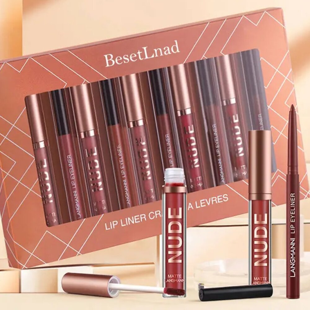 NIB BesetLnad 12 pc Set of Lipstick and Lip Liner Crayons Multi-Color